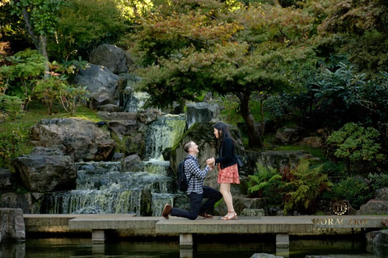 Secret Marriage Proposal at the mini bridge in Kyoto Garden in London!